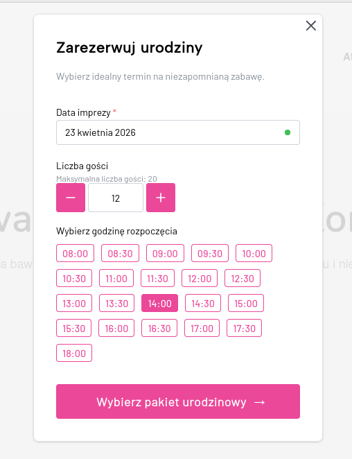 widget rezerwacji urodzin bday.love